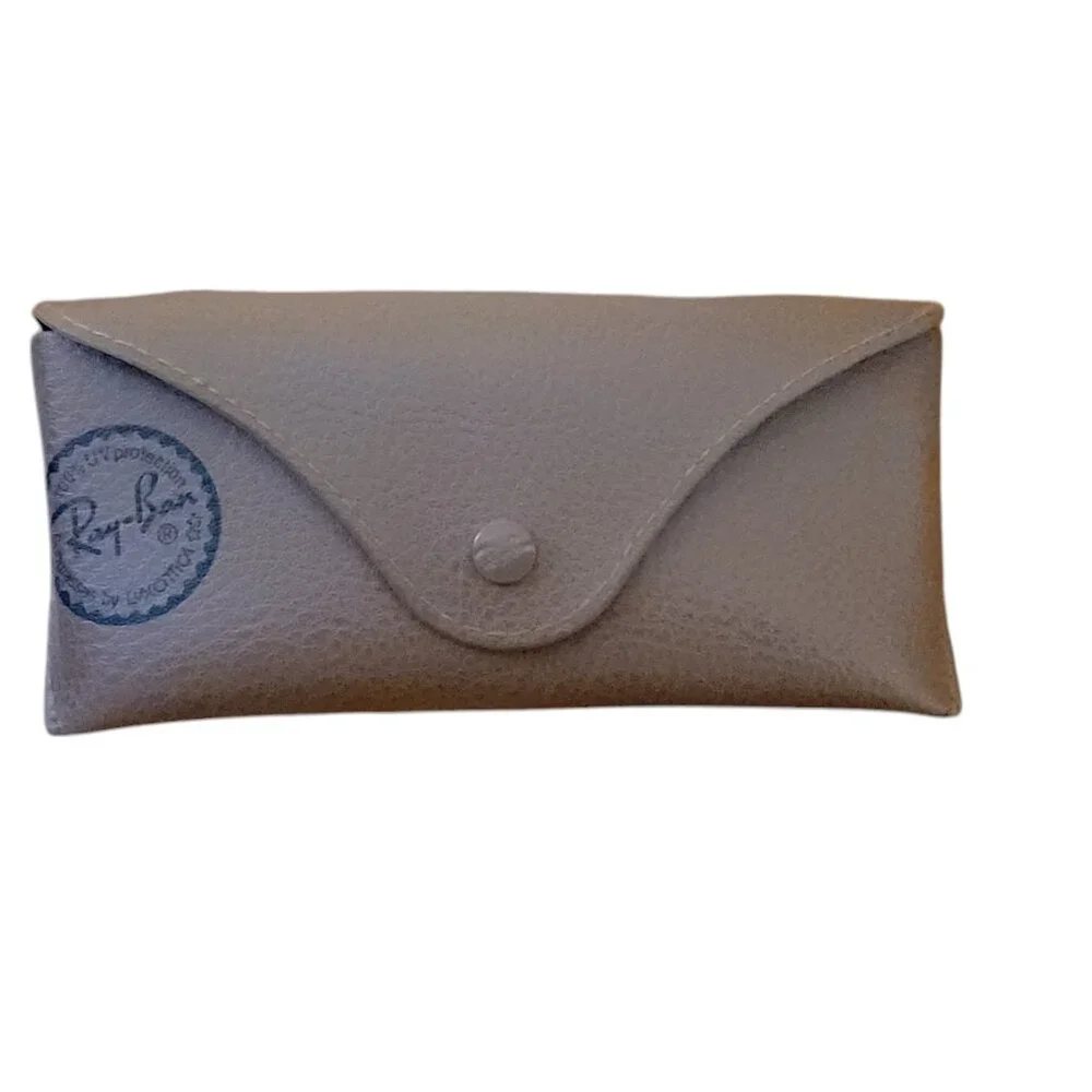 Ray-Ban Sunglasses Case Only Semi Hard Case Brown Leather Case for Glasses
